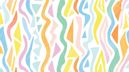 Wavy Abstract Design in Pastel Tones with Interlacing Lines, Watercolor abstract background with waves, Multicolor pastel lines Geometric pattern vector design on transparent background.
