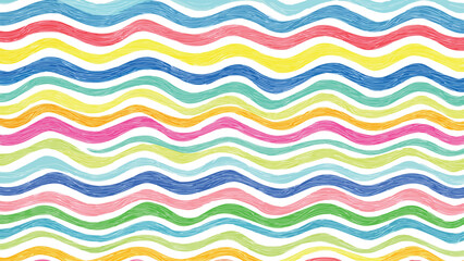 Multicolor pastel lines Geometric pattern. Watercolor abstract texture with waves vector design on transparent background.