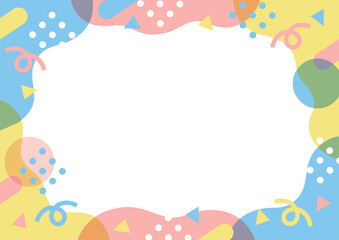 四角三角丸くるくるポップな模様フレーム