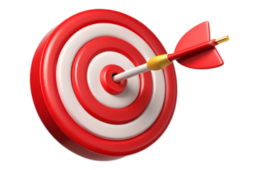 Red and White Target with Dart in the Center: A Focus on Success