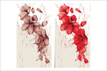 Elegant Watercolor Floral Frame Invitation Card Design