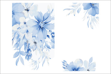 Elegant Watercolor Floral Frame Invitation Card Design