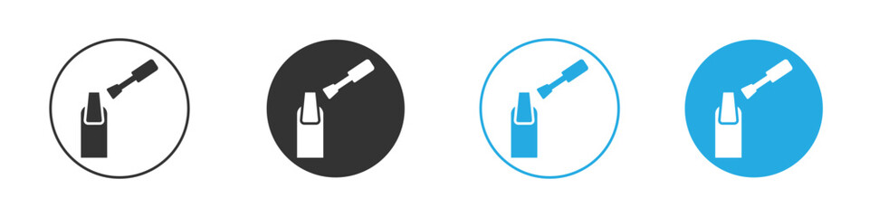 Nail Polish Application Icon Set, Isolated on White Background