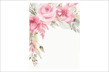 Elegant Watercolor Floral Frame Invitation Card Design