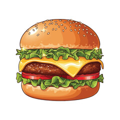 Cheeseburger with Lettuce and Tomato