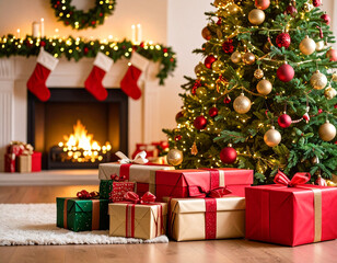 christmas tree and gifts