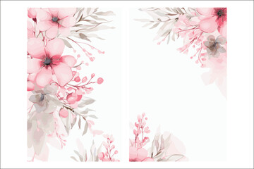 Elegant Watercolor Floral Frame Invitation Card Design