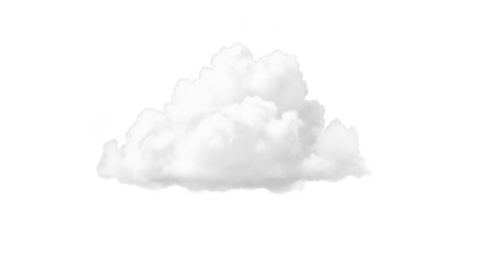 White fluffy cloud isolated on transparent background