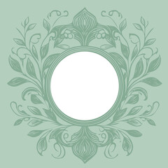 Beautiful, wedding style, floral frame, with vintage details, isolated element with empty space in the centre for text. Background for invitation, card, banner, vector illustration.
