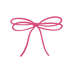 Cute tied ribbon isolated on white. Perfect for decoration of handicrafts, delicate brand, wedding invitations