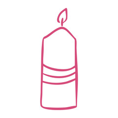 Modern Aesthetic candle. Vector graphic element for wedding design or for interior design