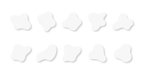 Neumorphic abstract shapes on a transparent background