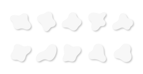 Neumorphic abstract shapes on a transparent background