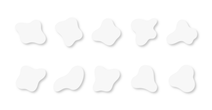 Neumorphic abstract shapes on a transparent background