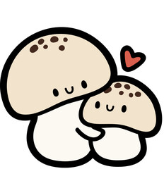 cute mushroom couple in love - layered cut file - nature clipart