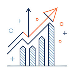 business graph with arrow