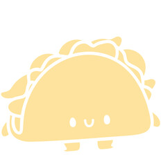 chibi simple cartoon taco - layered cut file - food sticker