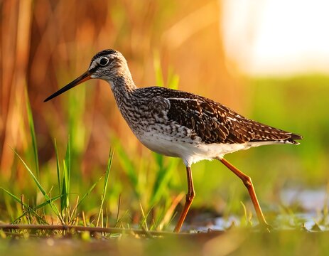 Wading bird in golden light