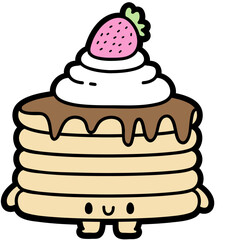 chibi pancake pile - layered cut file - dessert sticker