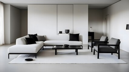 Bold Minimalism – Monochrome Furniture Composition
