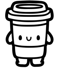 chibi coffee tumbler - layered cut file - drink sticker