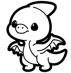 cute cartoon pterodactyl dinosaur - layered cut file - prehistoric dino sticker © giulia