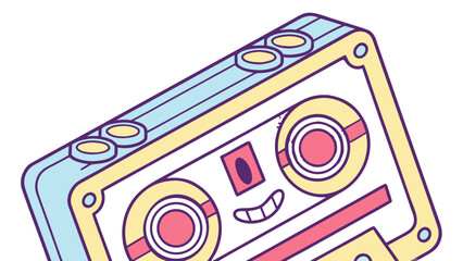 Retro mixtape cassette tape vector illustration for music lovers and vintage audio equipment enthusiasts design