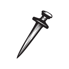 Vector illustration of a nail sketch in a detailed hand-drawn style.