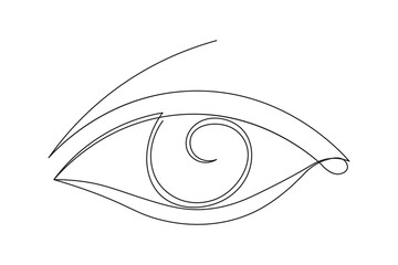 Eye shape abstract one line outline minimalist isolate continuous art illustration