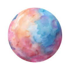 Watercolor Globe Abstract Earth Sphere with Pastel Tones