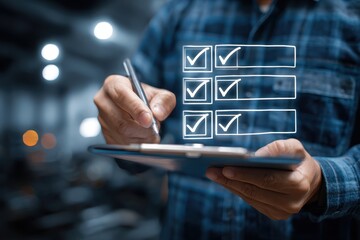 Customers check satisfaction with digital documents of quality marks repair services, and maintenance, excellent ratings for confidence to consumers, guarantee performance, and guarantee quality