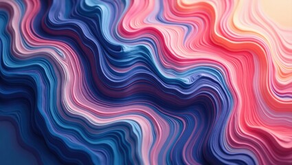 Fototapeta premium Abstract layered wavy design in vibrant colors.