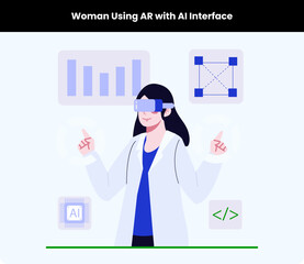 Woman Using AR with AI Interface