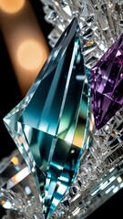Colorful gemstone crystal macro