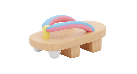Colorful wooden toy inspired by summer sandals, ideal for imaginative play and early childhood development