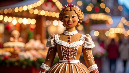 Gingerbread lady at a Christmas market