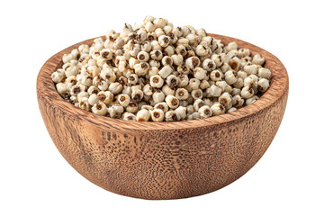 Job's tears in a wooden bowl healthy grains