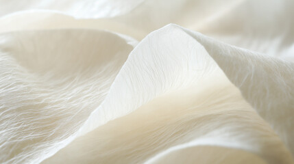 A richly detailed view of up-close beauty: detailed petal imprints on white fabric - artistic fiber craftsmanship.