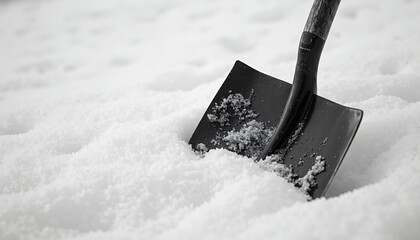 Black Shovel Blade in Snow