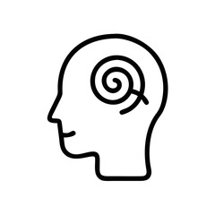 Abstract line illustration of a human head with spiral inside  