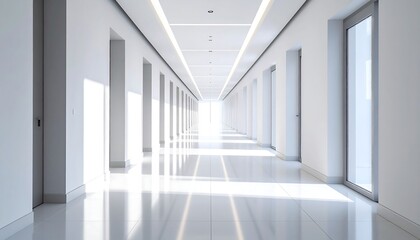 Obraz premium Bright Modern Office Corridor.