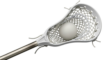 Lacrosse stick with ball isolated on transparent background showcasing sports equipment and activity