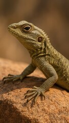 Obraz premium Lizard perched on rock