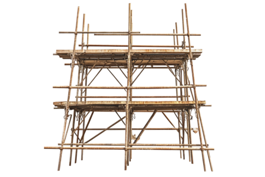 Construction scaffolding isolated on transparent background