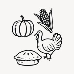 Thanksgiving harvest illustration elements