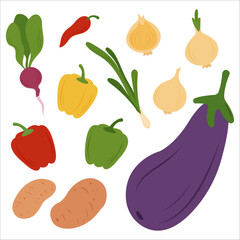 Simple flat vegetables. Healthy food