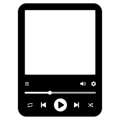 Media player frame. Player template vector