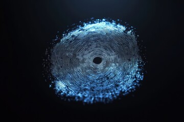 Biometric scanning animation showcasing a detailed retina and fingerprint recognition process