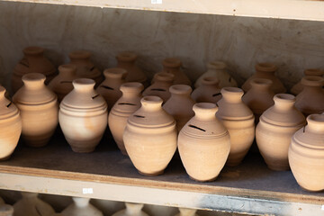 Traditional Saudi Arabian Handmade Clay Money Pots