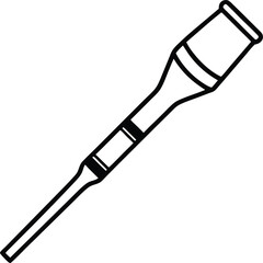 Medical Otoscope Flat Lay Diagnostic Tool on White Background Vector Illustration